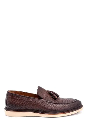 Erkek Deri Baskılı Casual Loafer