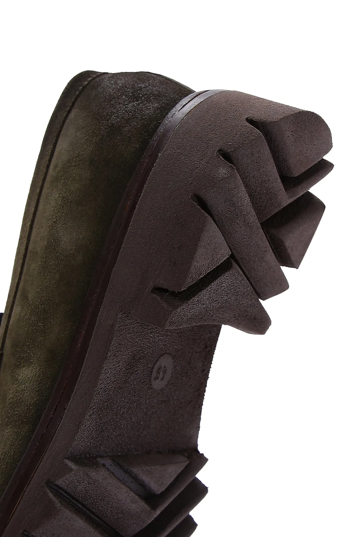 Erkek Haki Süet Deri Casual Loafer