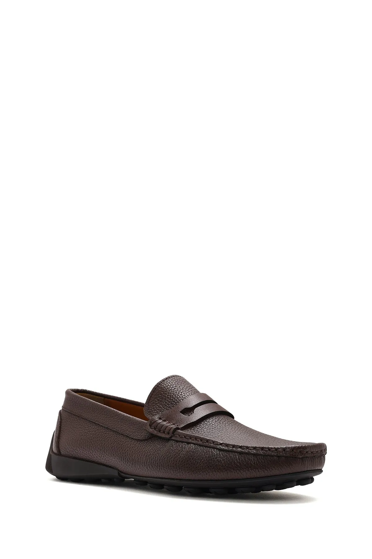 Erkek Kahverengi Deri Casual Loafer
