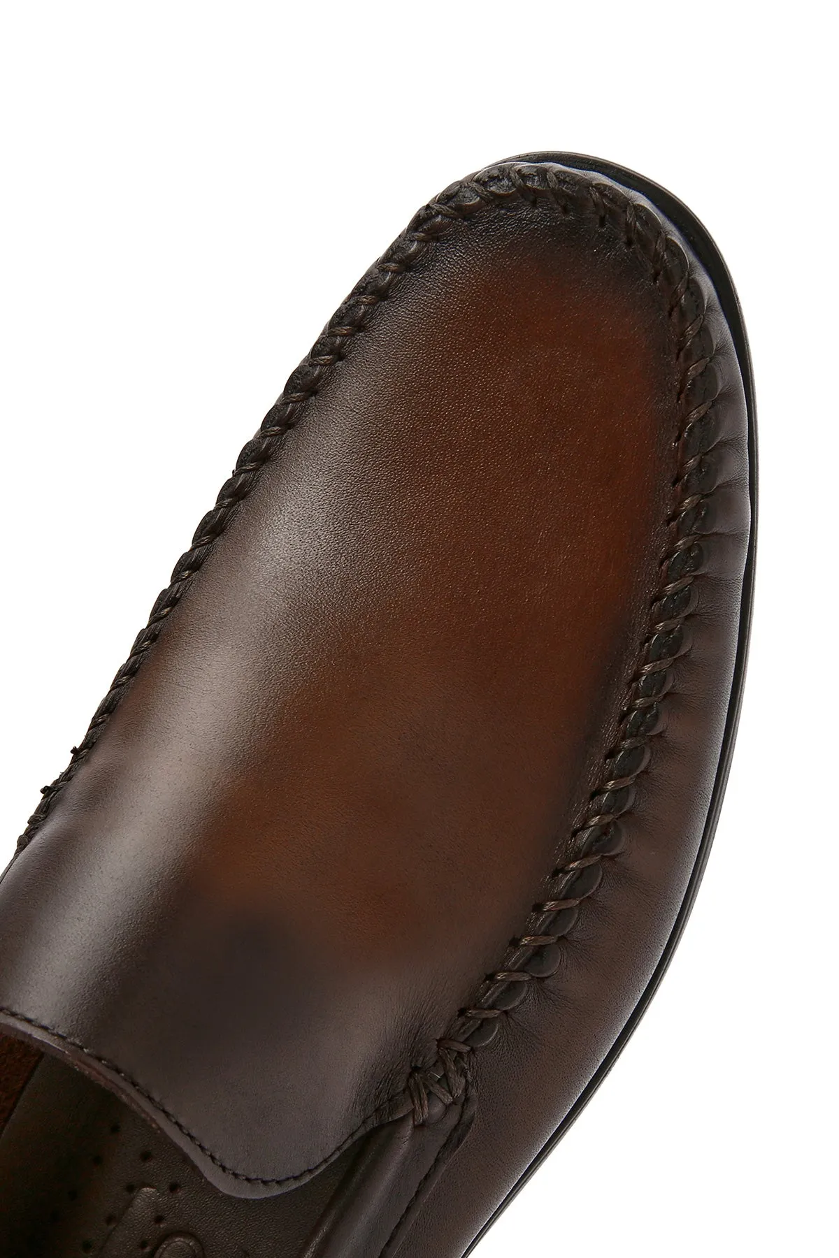 Erkek Kahverengi Deri Casual Loafer
