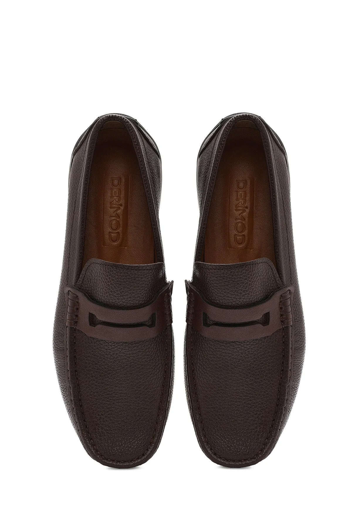 Erkek Kahverengi Deri Casual Loafer