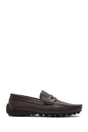 Erkek Kahverengi Deri Casual Loafer