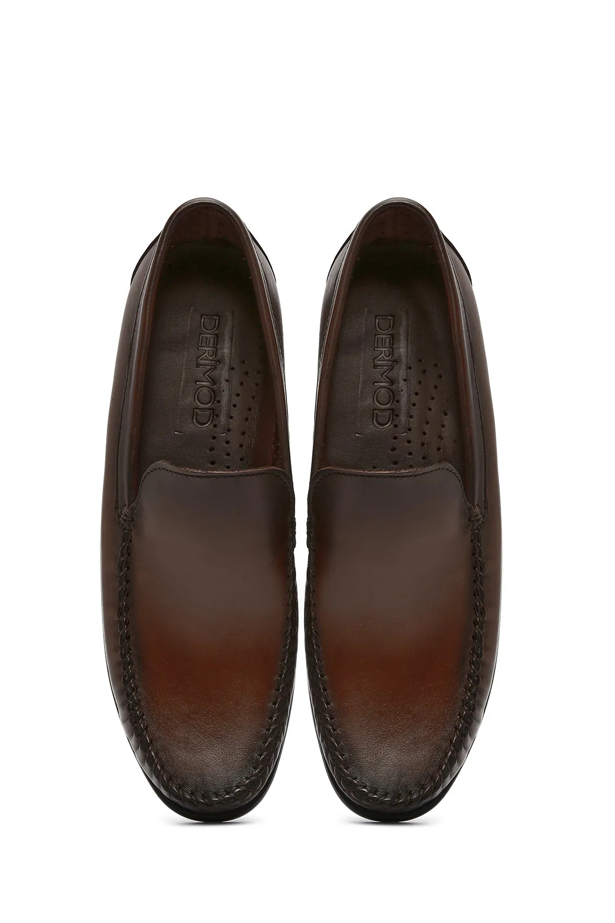Erkek Kahverengi Deri Casual Loafer