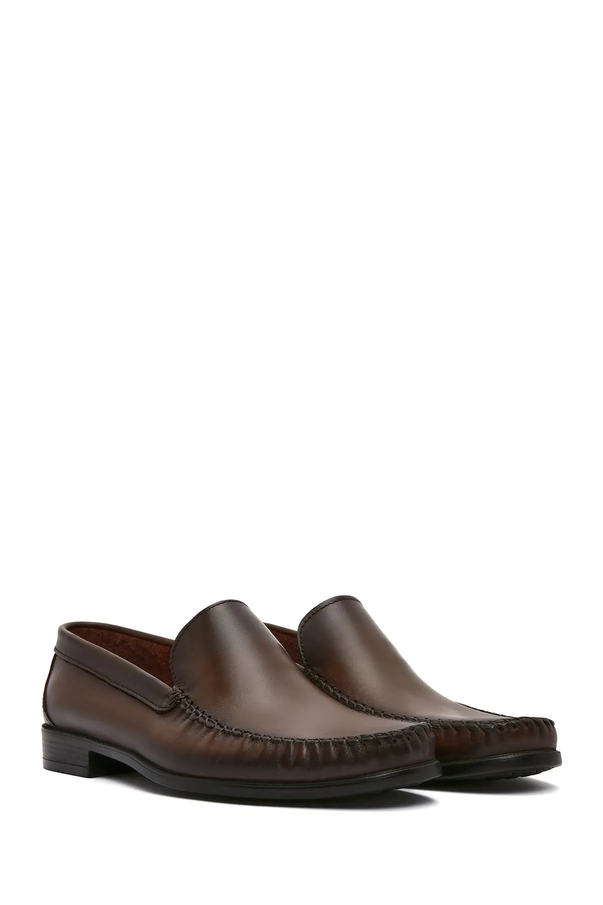 Erkek Kahverengi Deri Casual Loafer