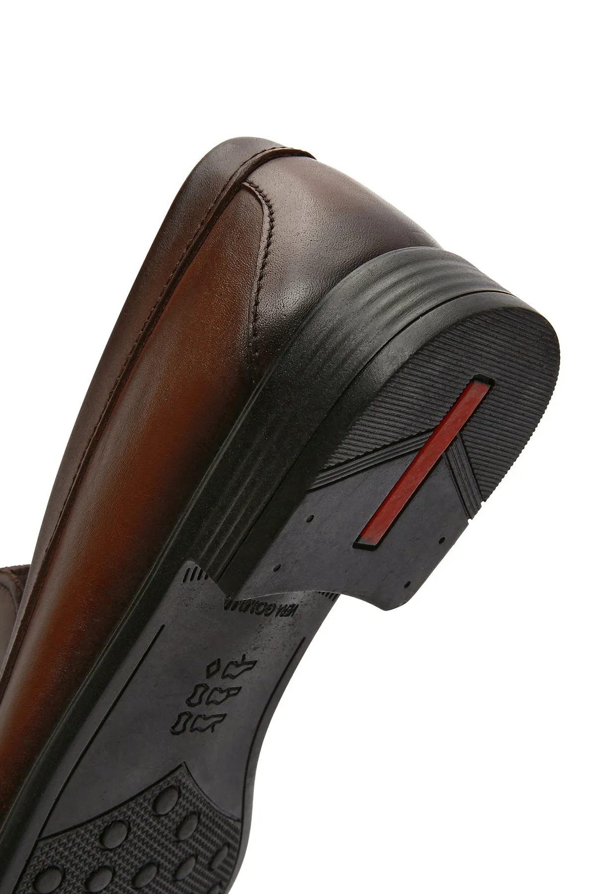Erkek Kahverengi Püsküllü Deri Casual Loafer