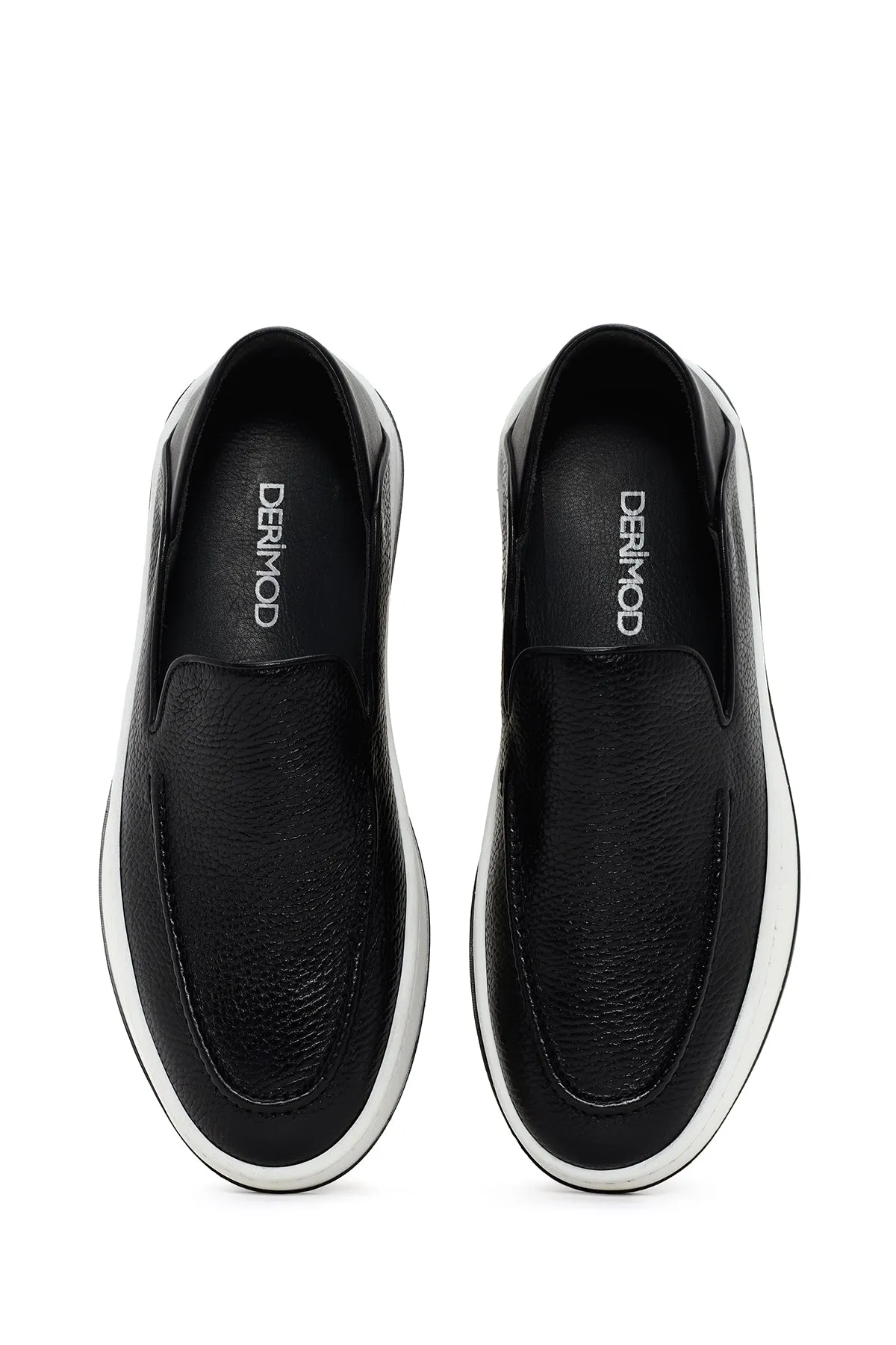 Erkek Siyah Deri Casual Loafer