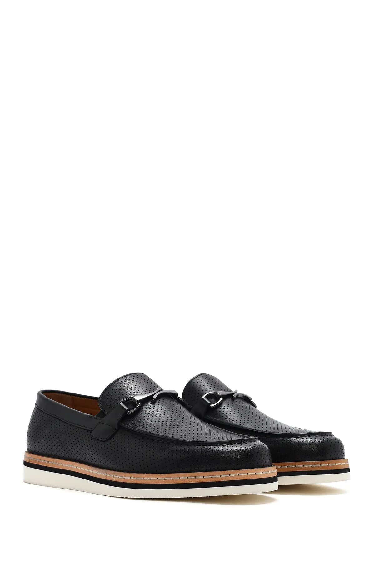 Erkek Siyah Deri Casual Loafer