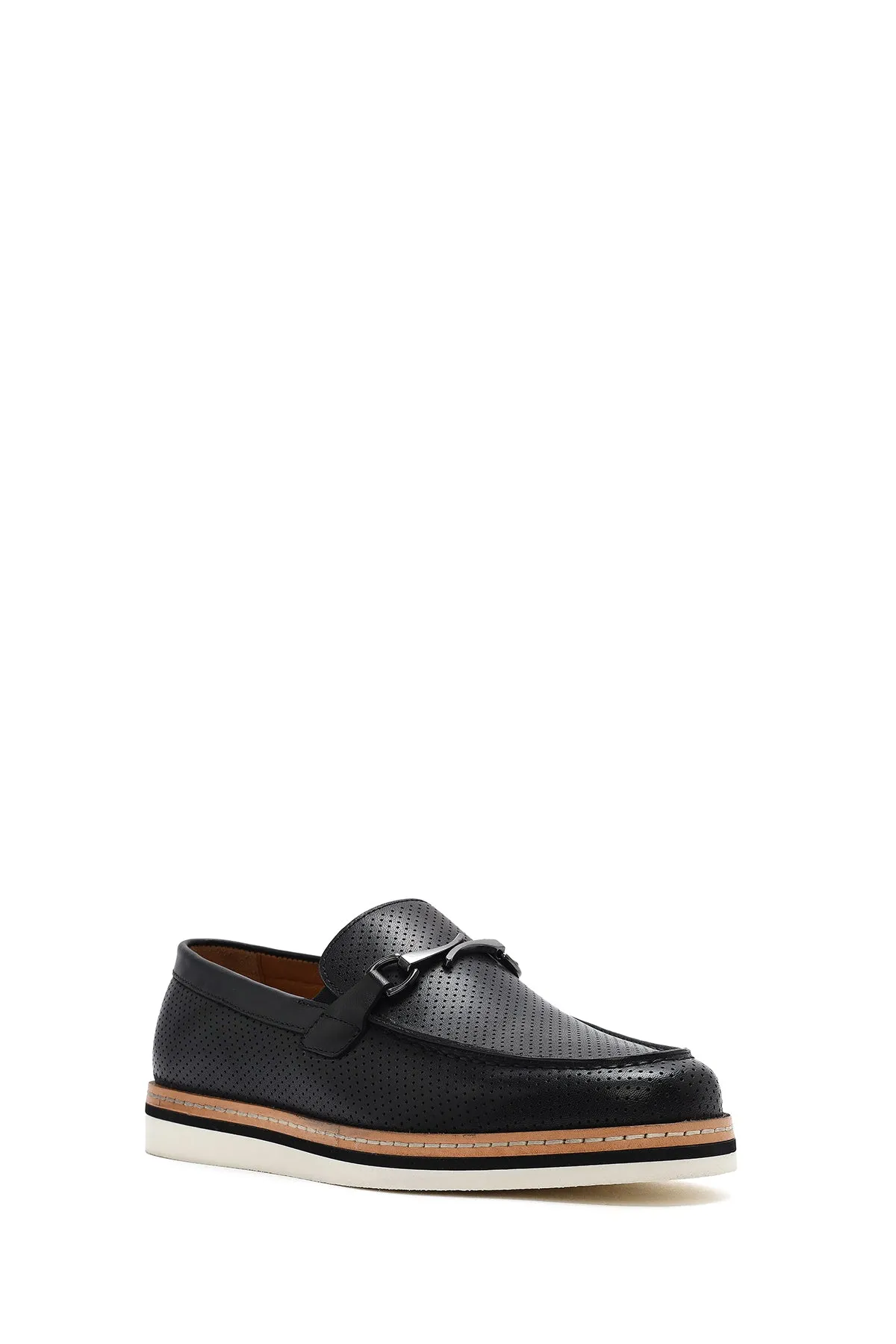 Erkek Siyah Deri Casual Loafer