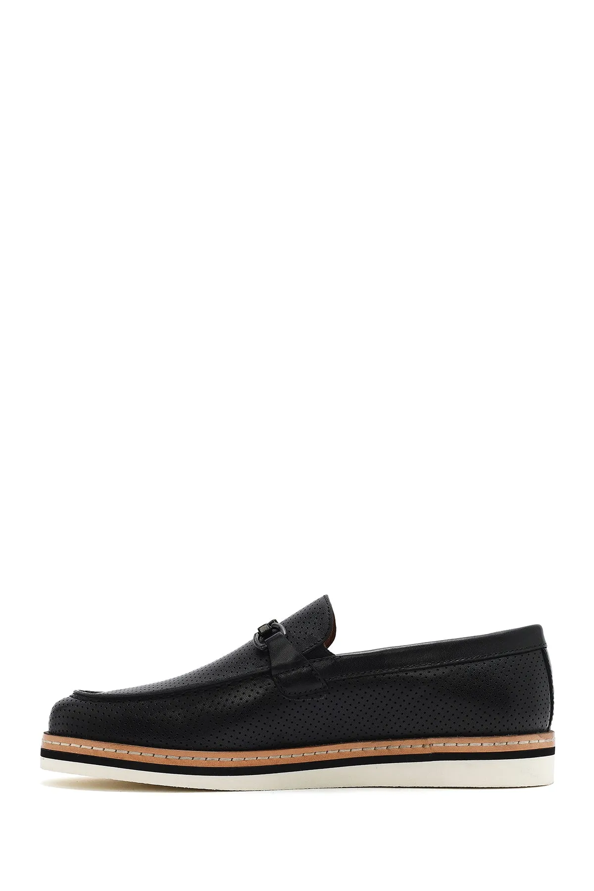Erkek Siyah Deri Casual Loafer
