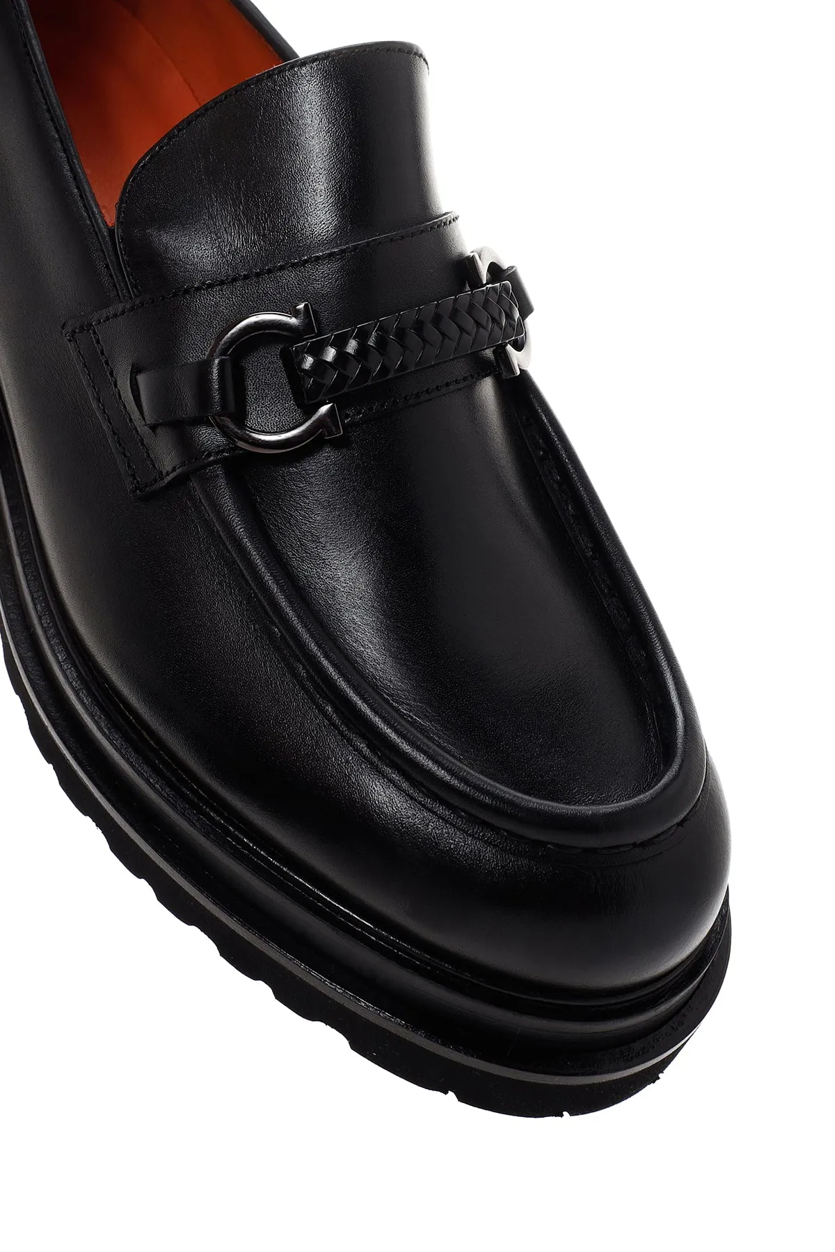 Erkek Siyah Deri Tokalı Casual Loafer