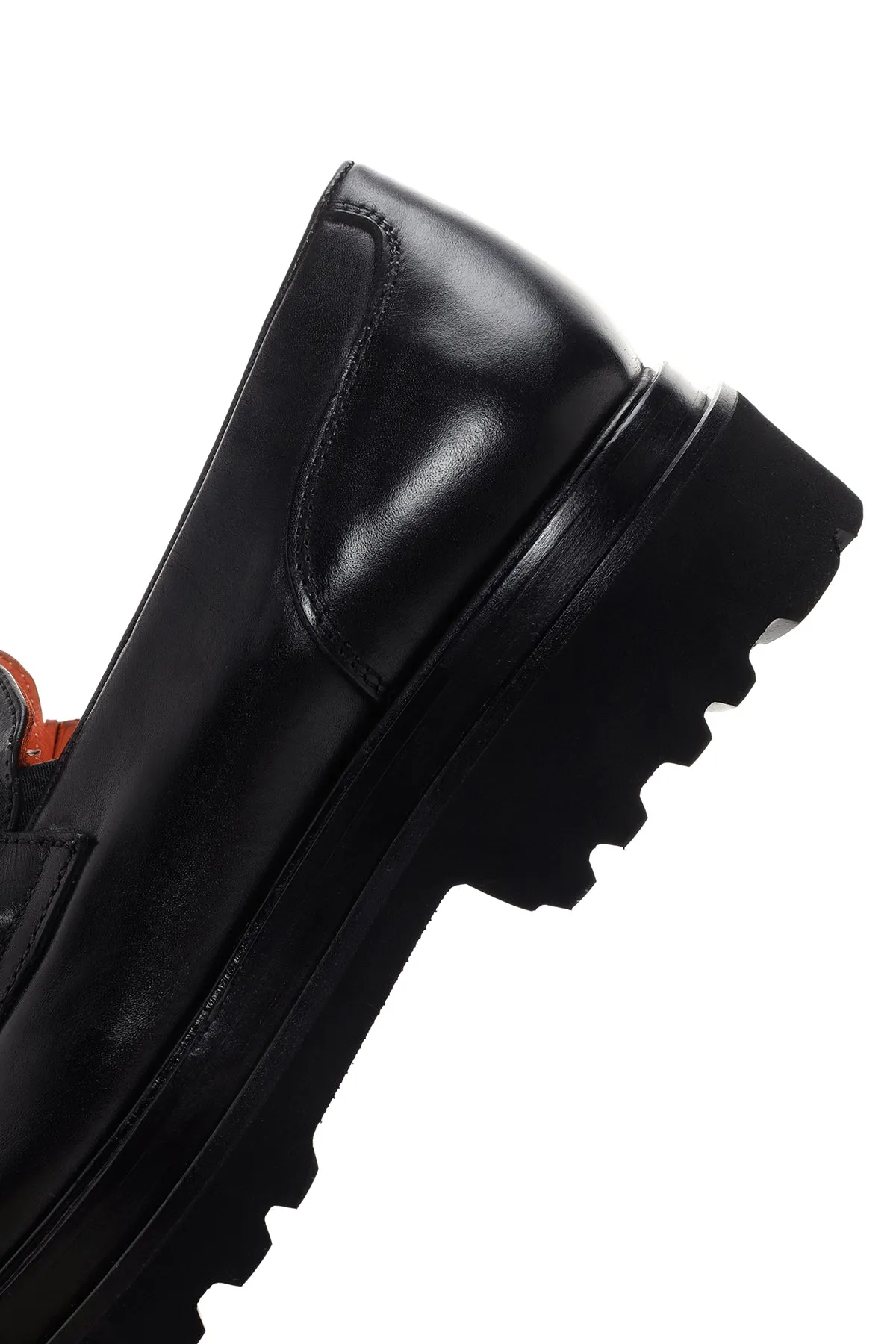 Erkek Siyah Deri Tokalı Casual Loafer