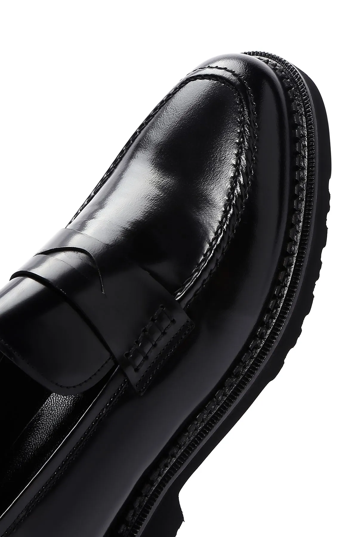 Erkek Siyah Rugan Deri Casual Loafer