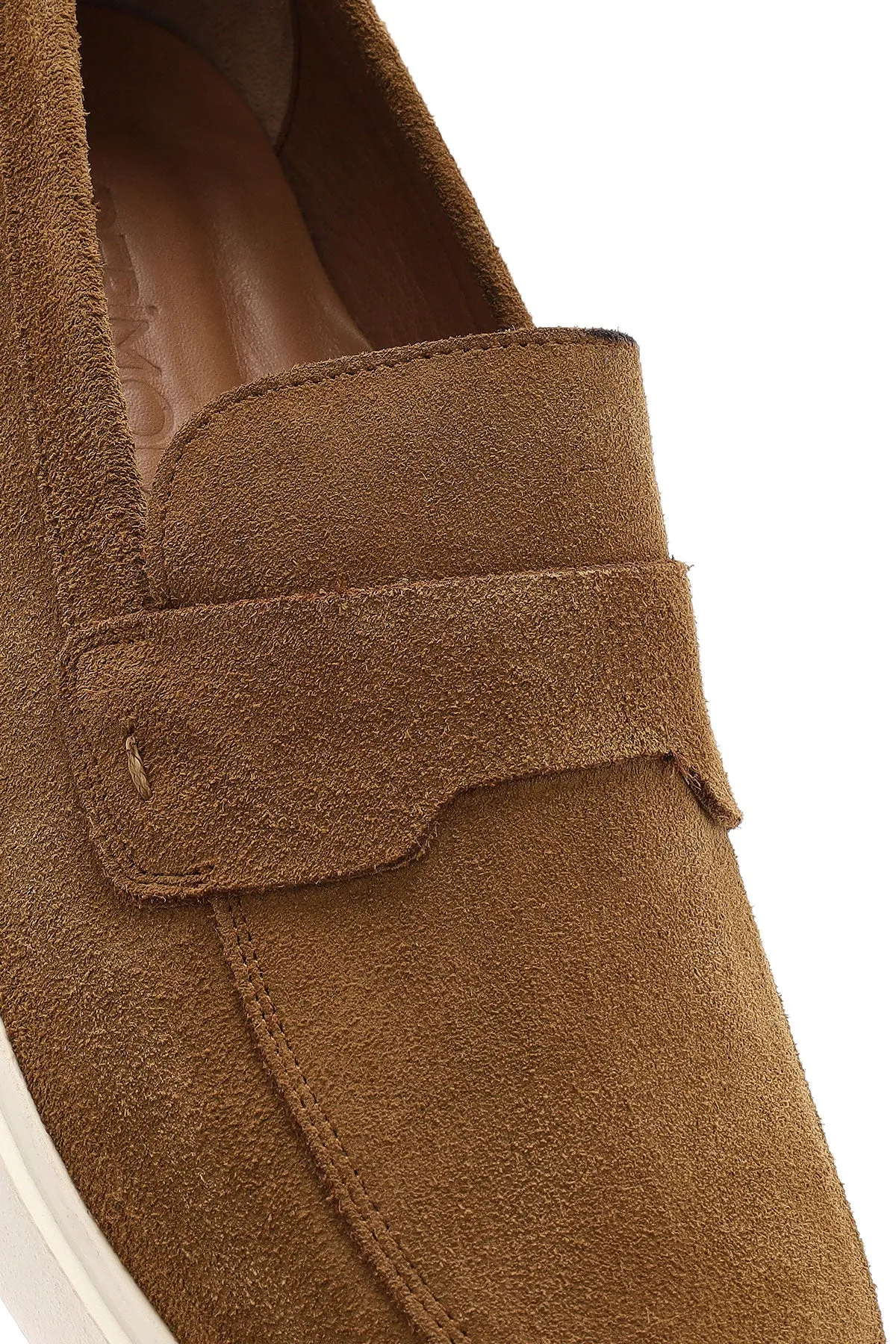 Erkek Taba Süet Deri Casual Loafer