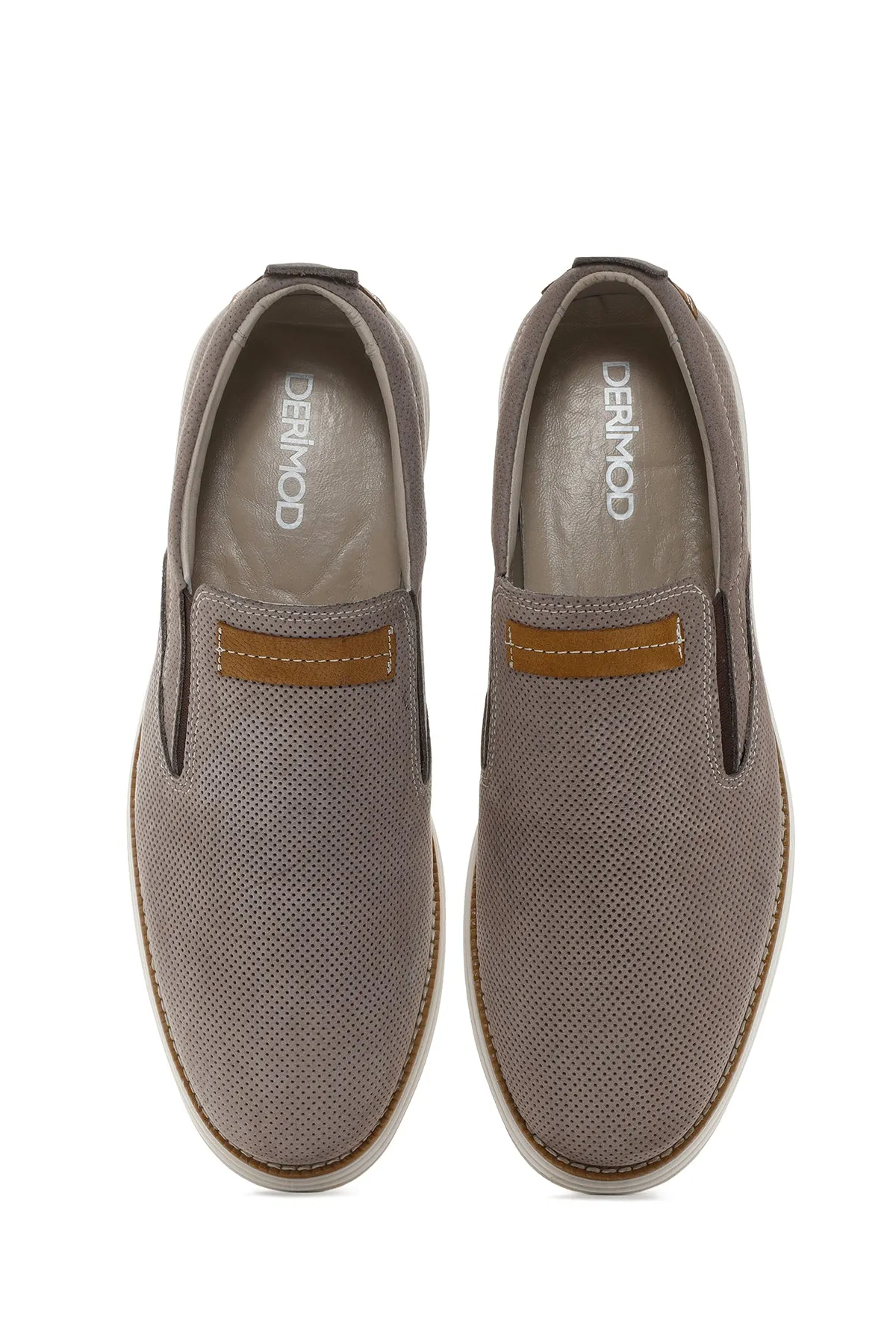 Erkek Vizon Nubuk Deri Casual Loafer
