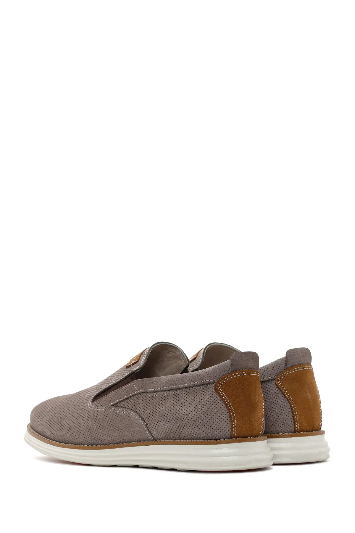 Erkek Vizon Nubuk Deri Casual Loafer