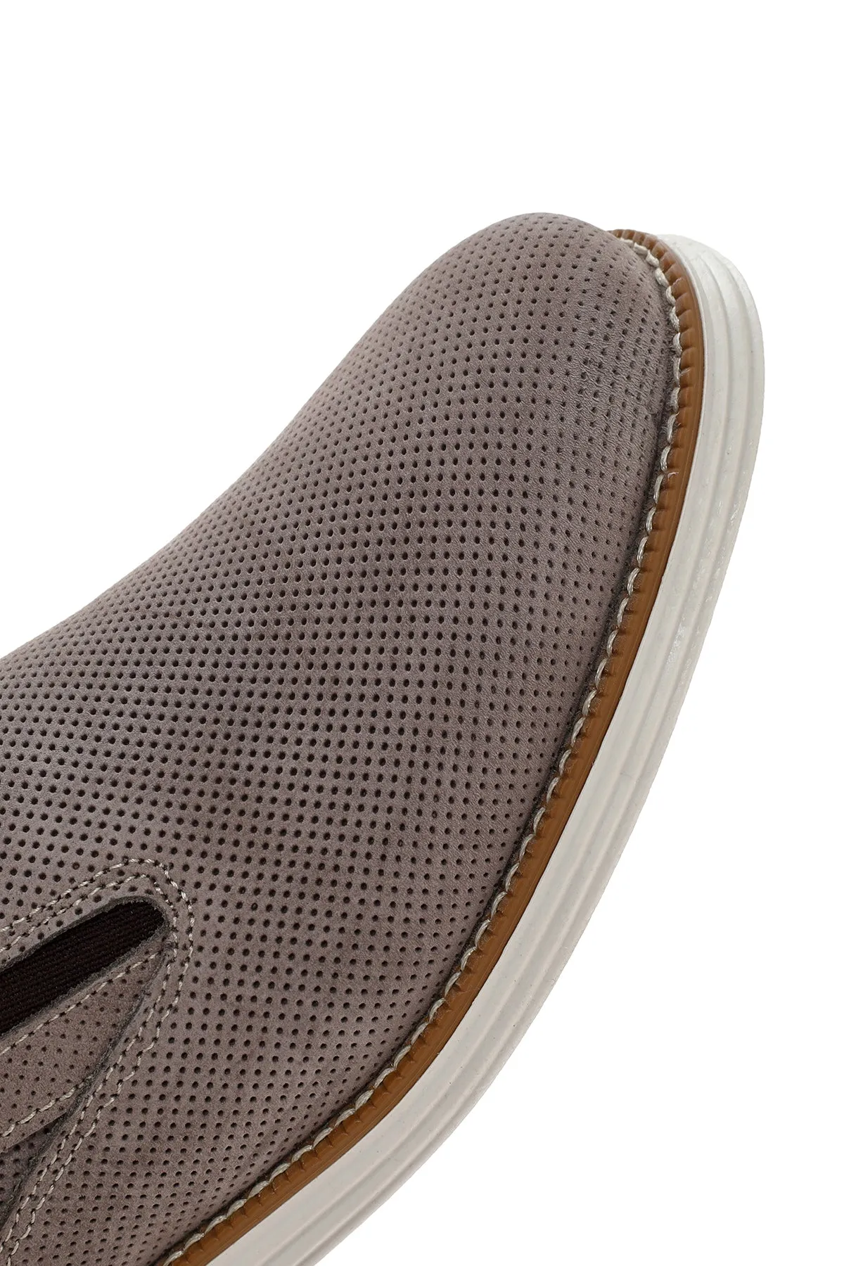 Erkek Vizon Nubuk Deri Casual Loafer