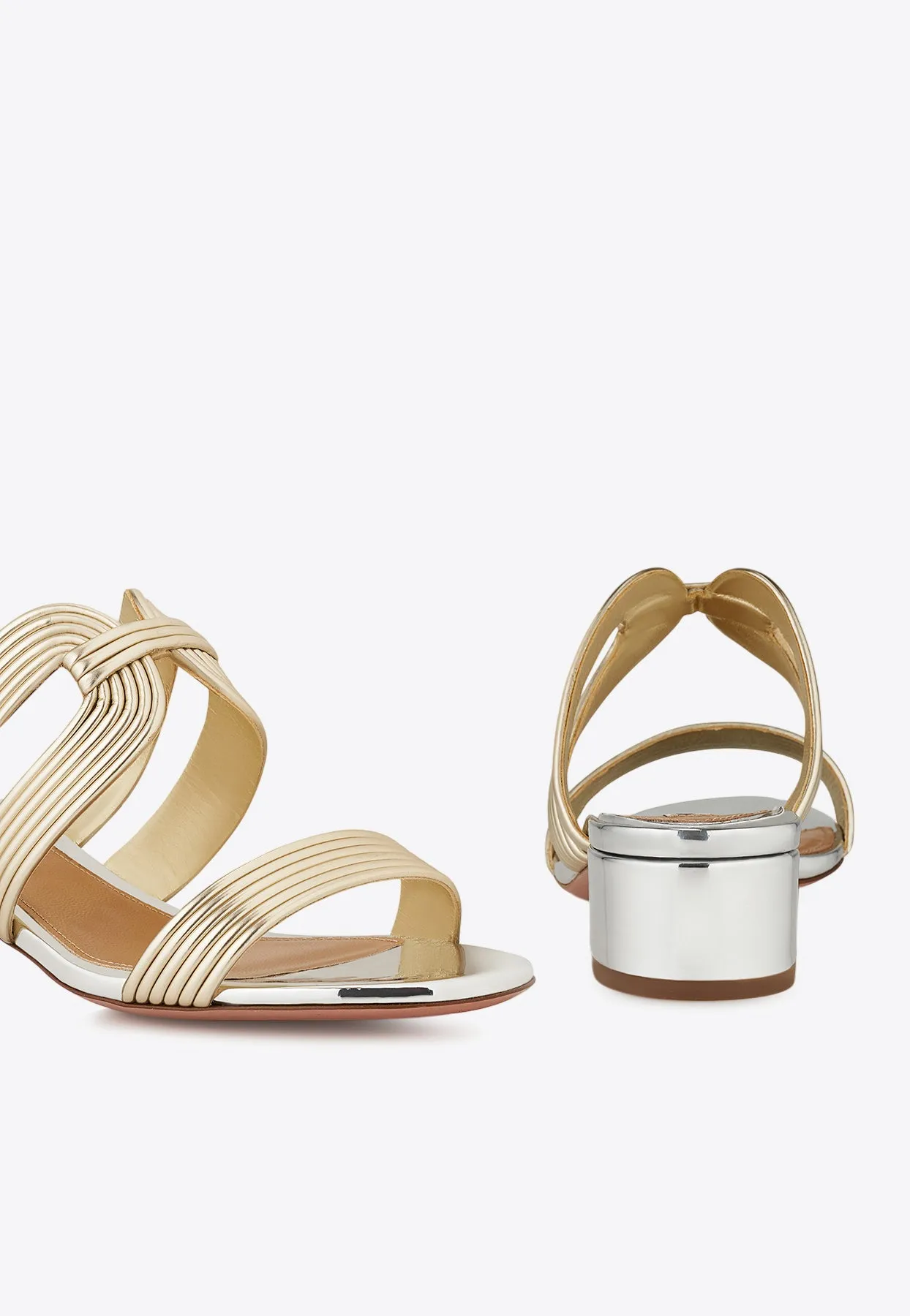 Esencia 35 Metallic Leather Sandals