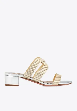 Esencia 35 Metallic Leather Sandals