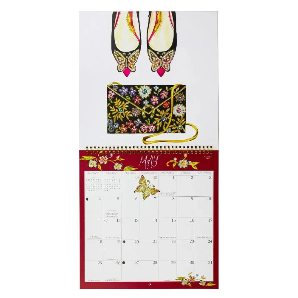 Exquisite Shoes 2025 Wall Calendar
