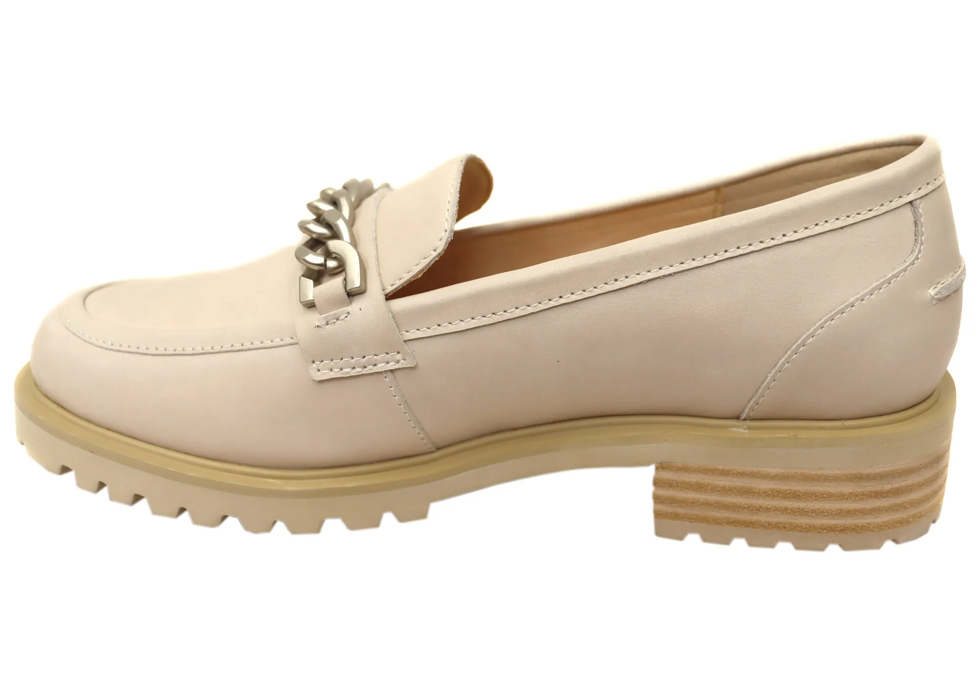 Florsheim Womens Comfortable Candice Leather Moc Toe Loafers Shoes