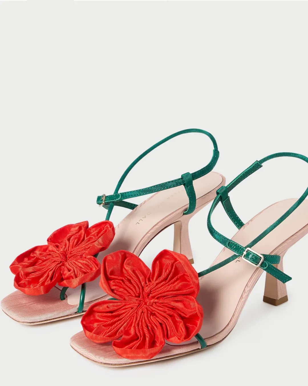 FRANK FLOWER APPLIQUE HEELED SANDAL