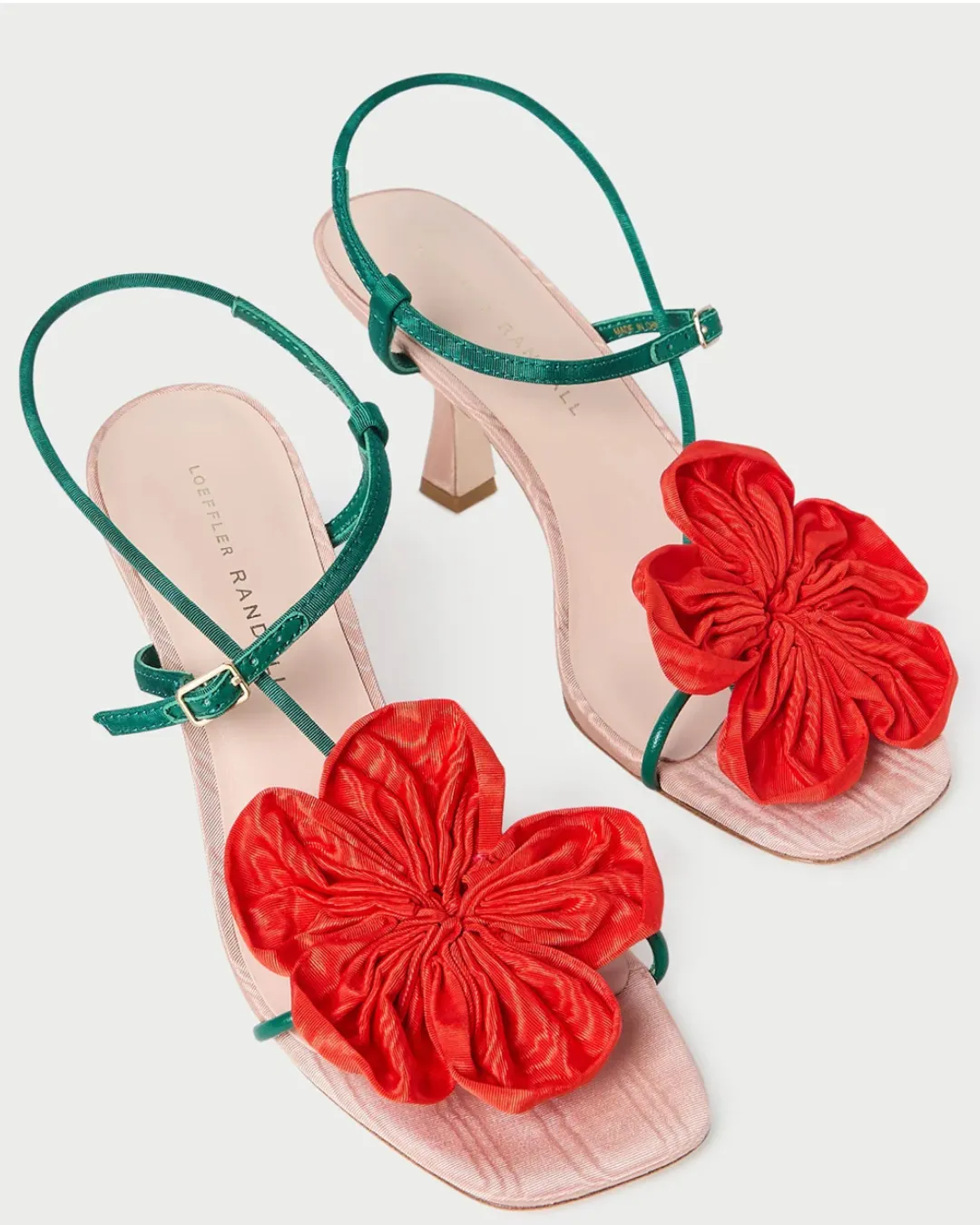 FRANK FLOWER APPLIQUE HEELED SANDAL