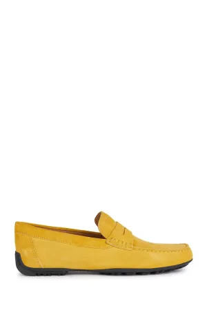 Geox Erkek Sarı Kosmopolis   Grip Süet Deri Casual Loafer