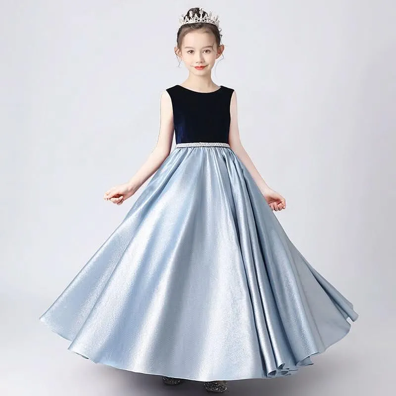 Girls' Velvet Gown The Dreamy Elegant Dress A Perfect Blend of Shine and Elegance A Princess-Style Gown