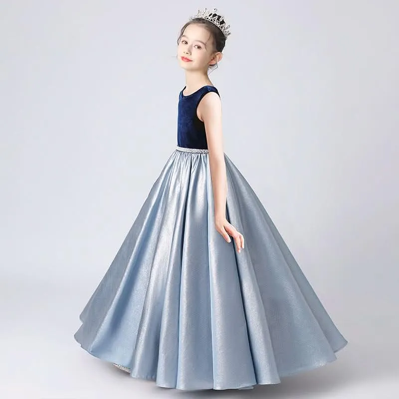 Girls' Velvet Gown The Dreamy Elegant Dress A Perfect Blend of Shine and Elegance A Princess-Style Gown