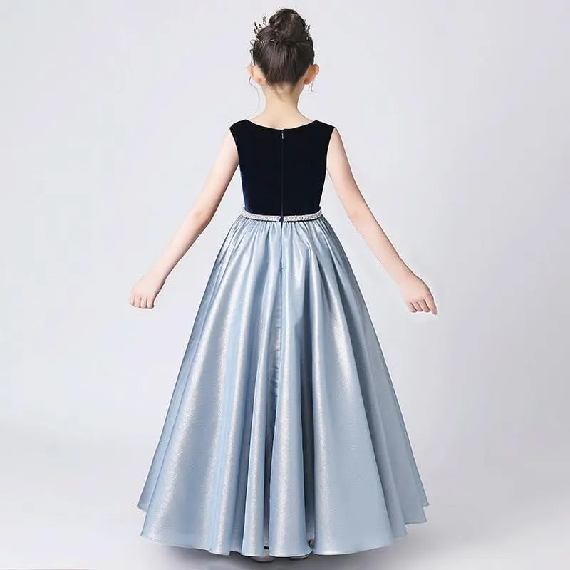 Girls' Velvet Gown The Dreamy Elegant Dress A Perfect Blend of Shine and Elegance A Princess-Style Gown