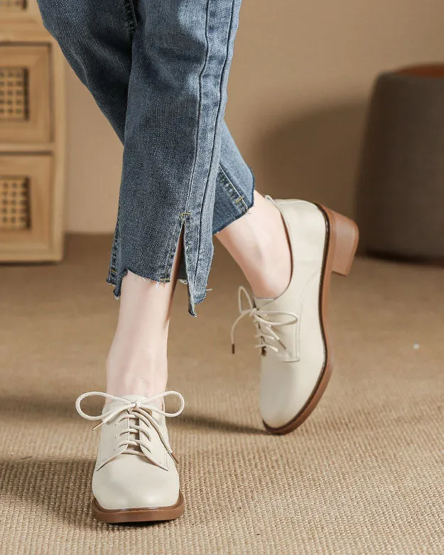 Glossy leather upper lace up oxford shoes