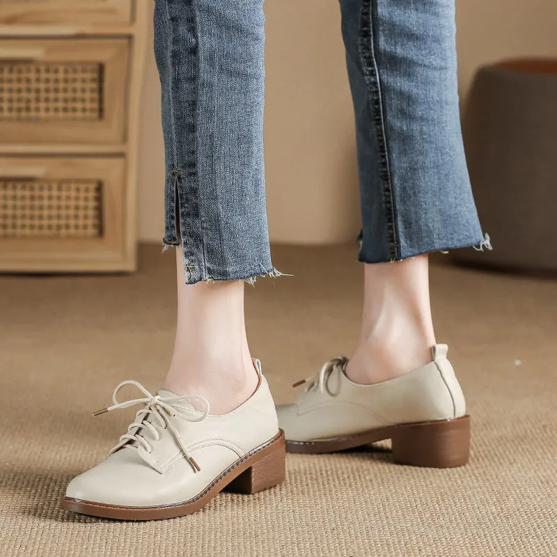 Glossy leather upper lace up oxford shoes
