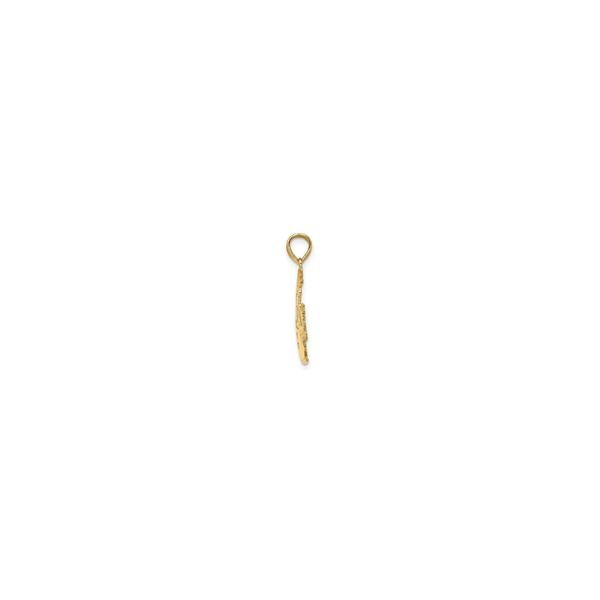 Glossy Outlined Snowman Pendant (14K)