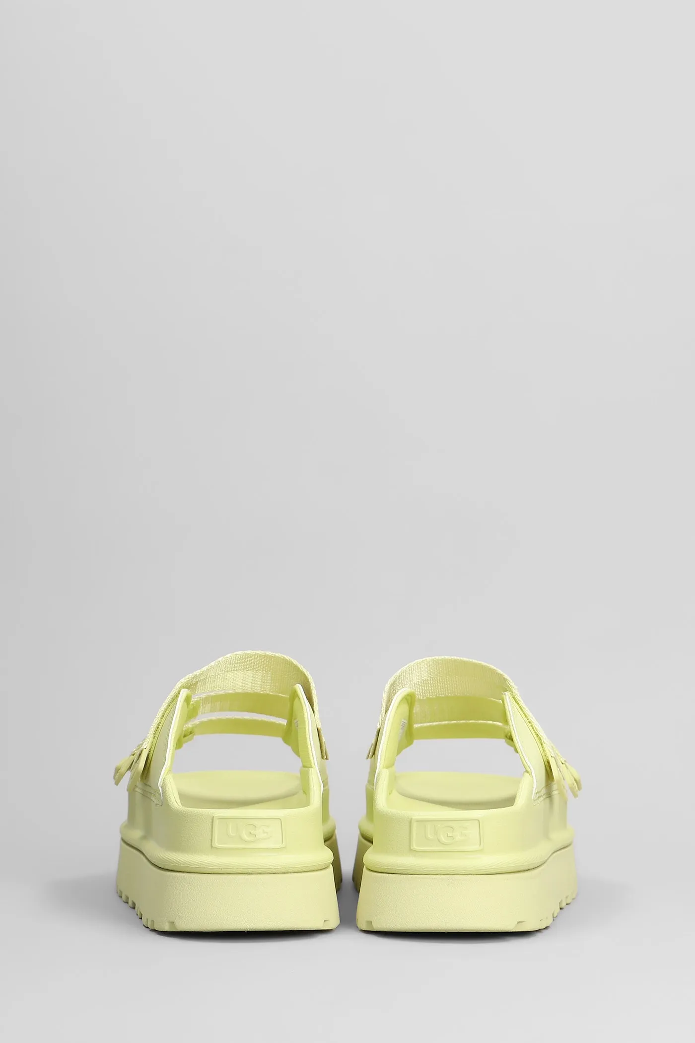 Goldenglow Slide Slipper-Mule in green rubber/plasic