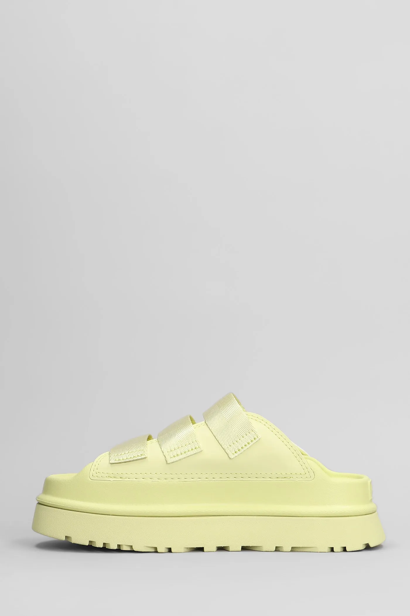 Goldenglow Slide Slipper-Mule in green rubber/plasic