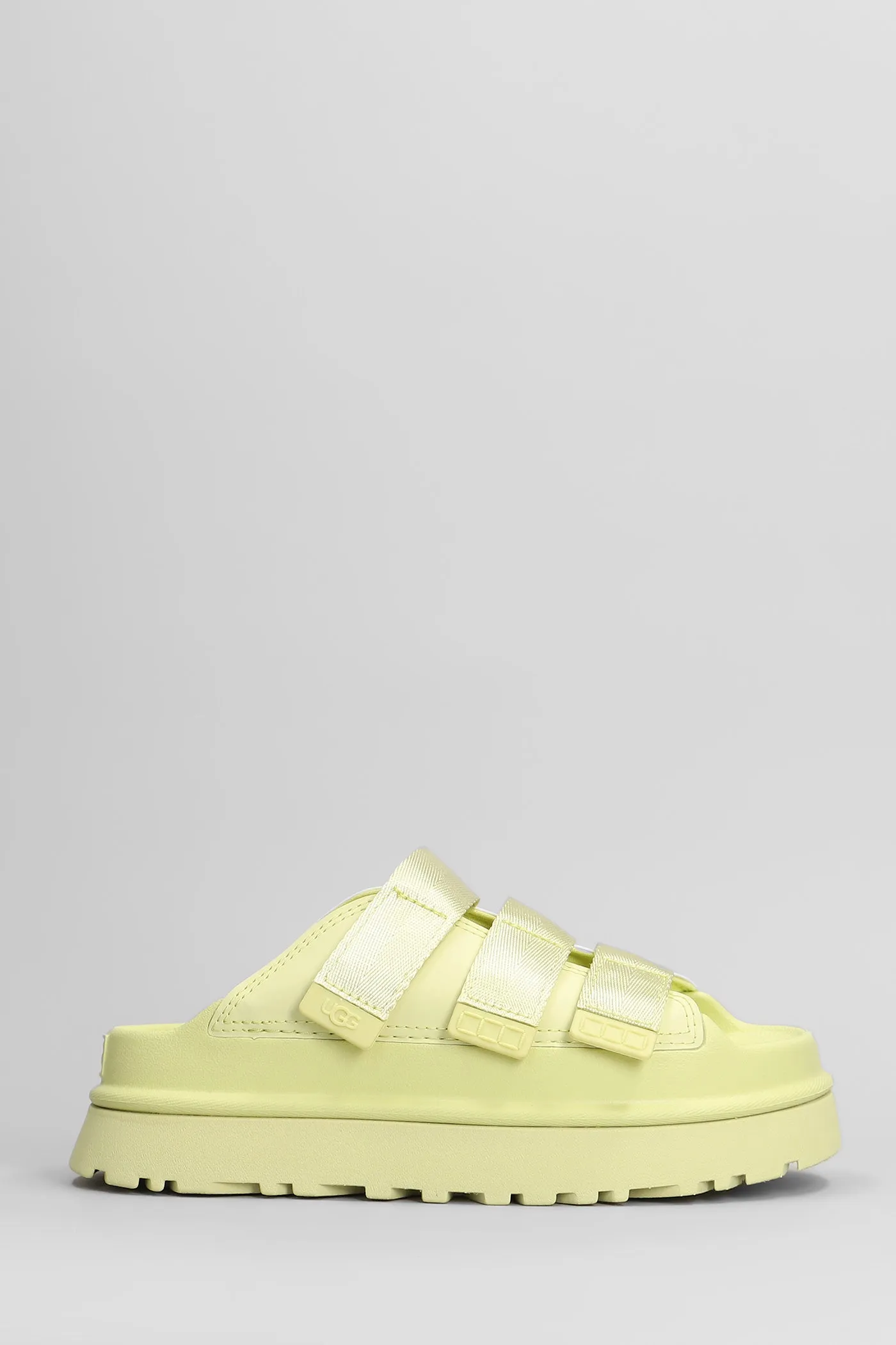 Goldenglow Slide Slipper-Mule in green rubber/plasic