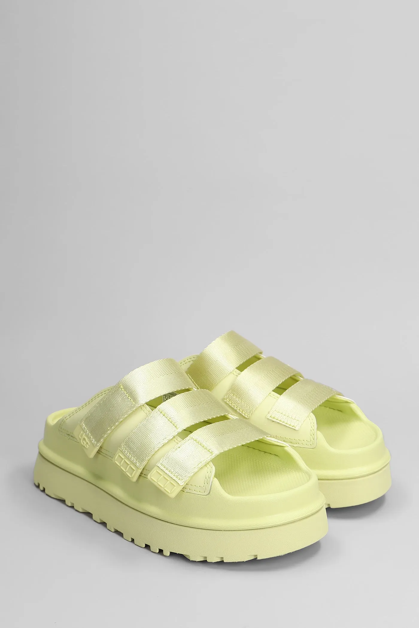 Goldenglow Slide Slipper-Mule in green rubber/plasic