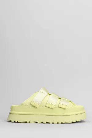 Goldenglow Slide Slipper-Mule in green rubber/plasic