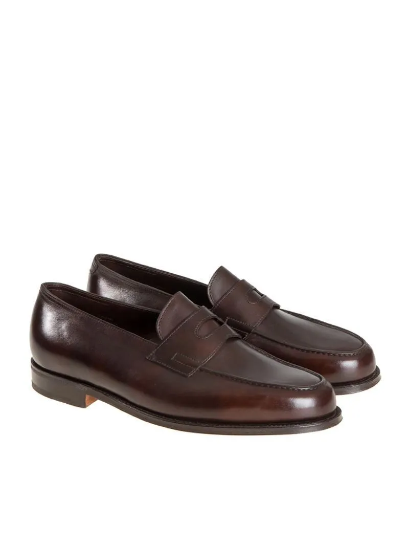 Hand-Sealed Brown Calf Leather College Loafer