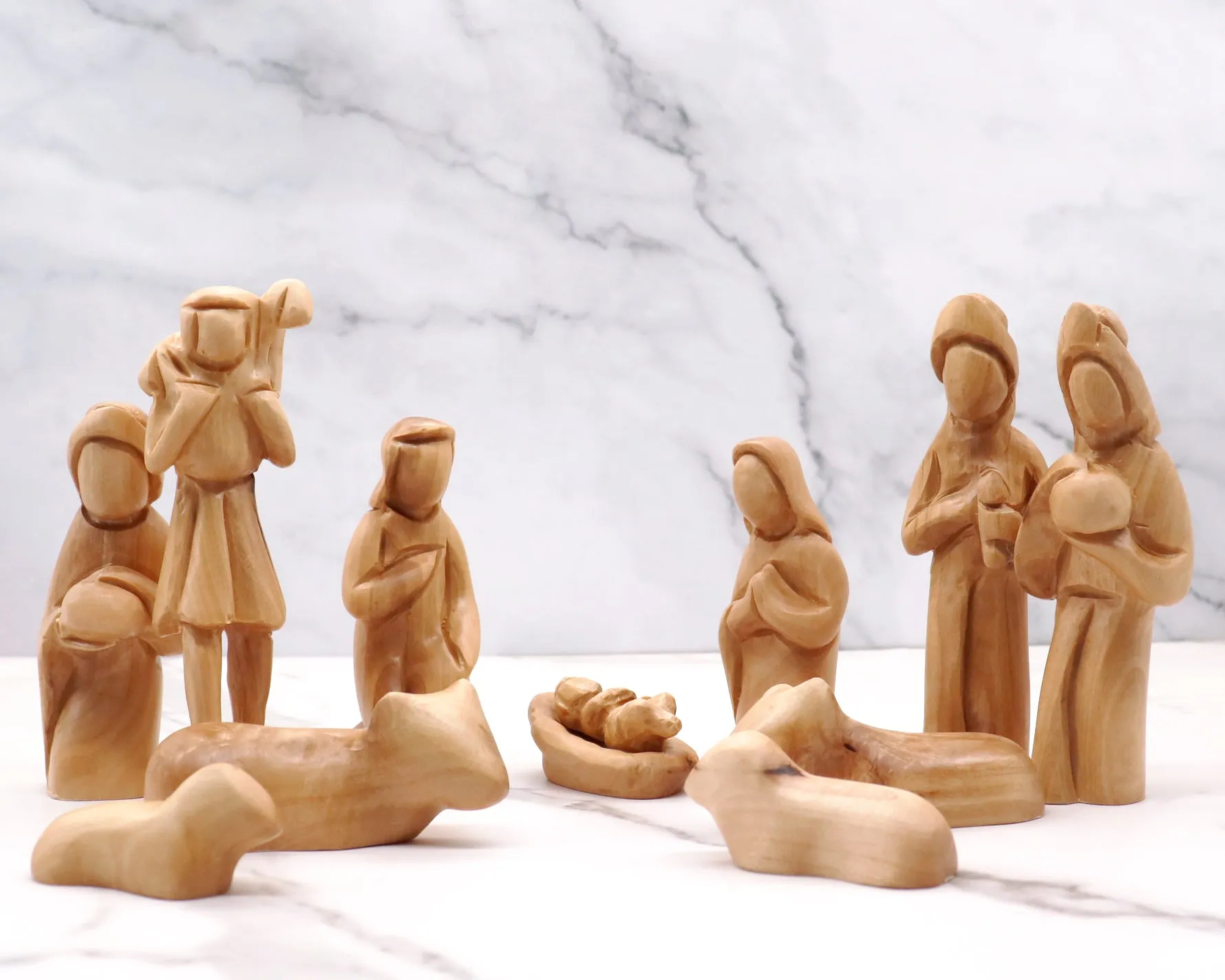 Handcrafted Olive Wood Nativity Scene Figurines | Authentic Holy Land Decor | Unique Christmas Gift