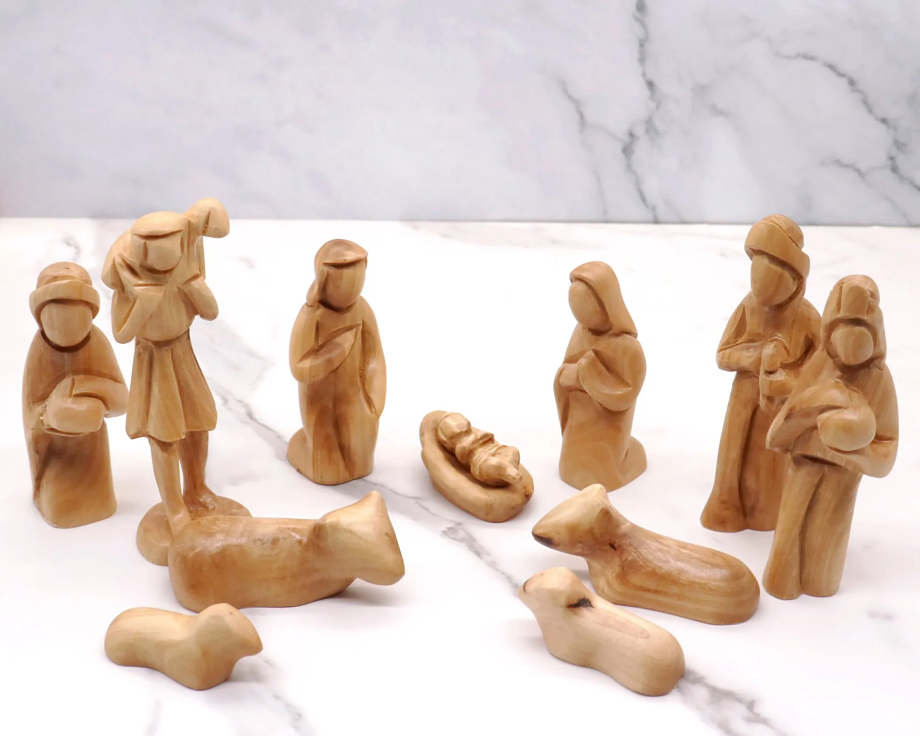 Handcrafted Olive Wood Nativity Scene Figurines | Authentic Holy Land Decor | Unique Christmas Gift