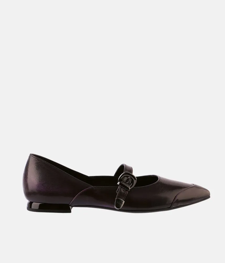 Hogl Super Stylish Aubergine Mary Jane Flats