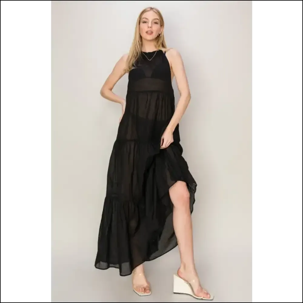 HYFVE Chic Halter Neck Maxi Dress - Effortless Elegance