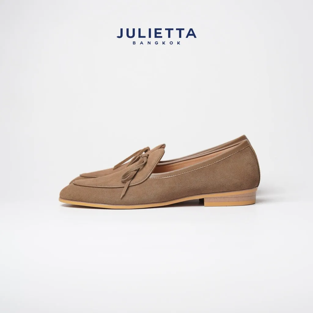 JULIETTA - SANDRO String Loafer Suede : Camel Brown (Unlined)