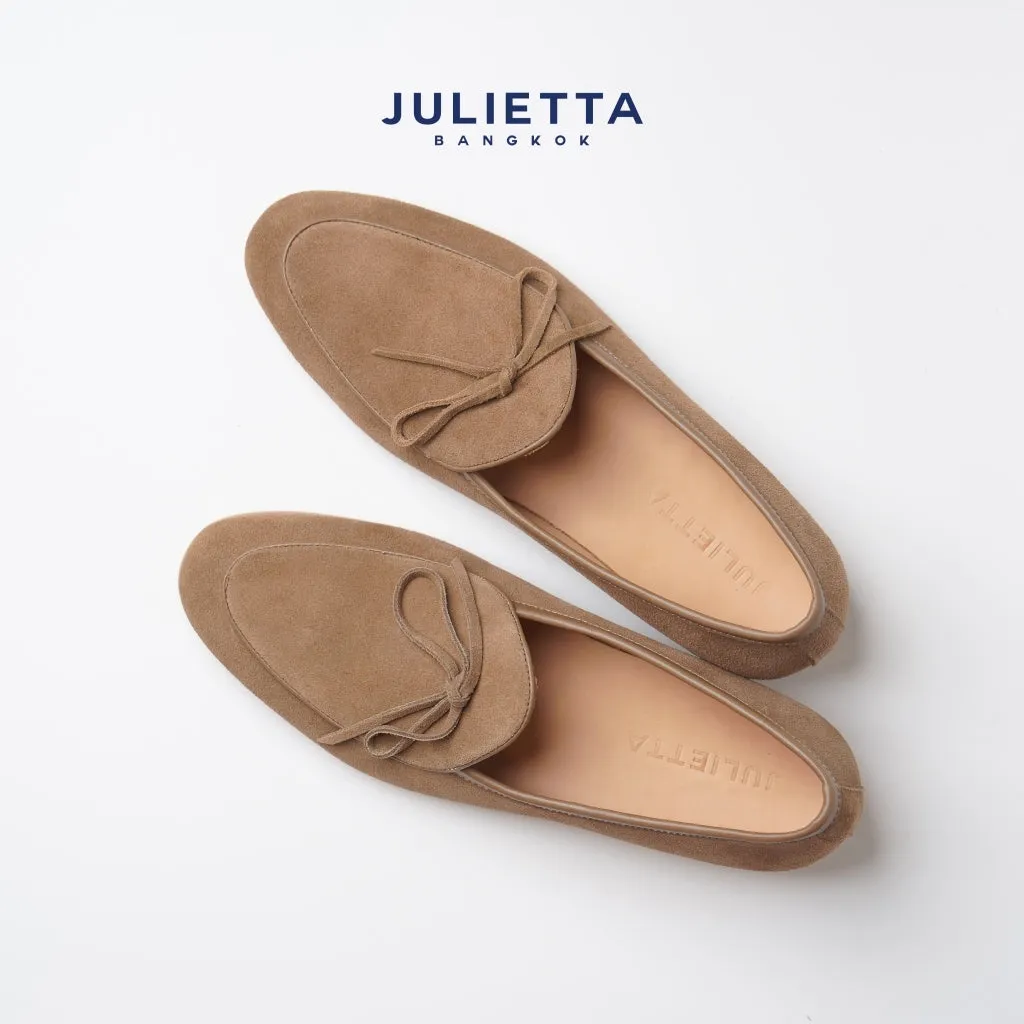 JULIETTA - SANDRO String Loafer Suede : Camel Brown (Unlined)