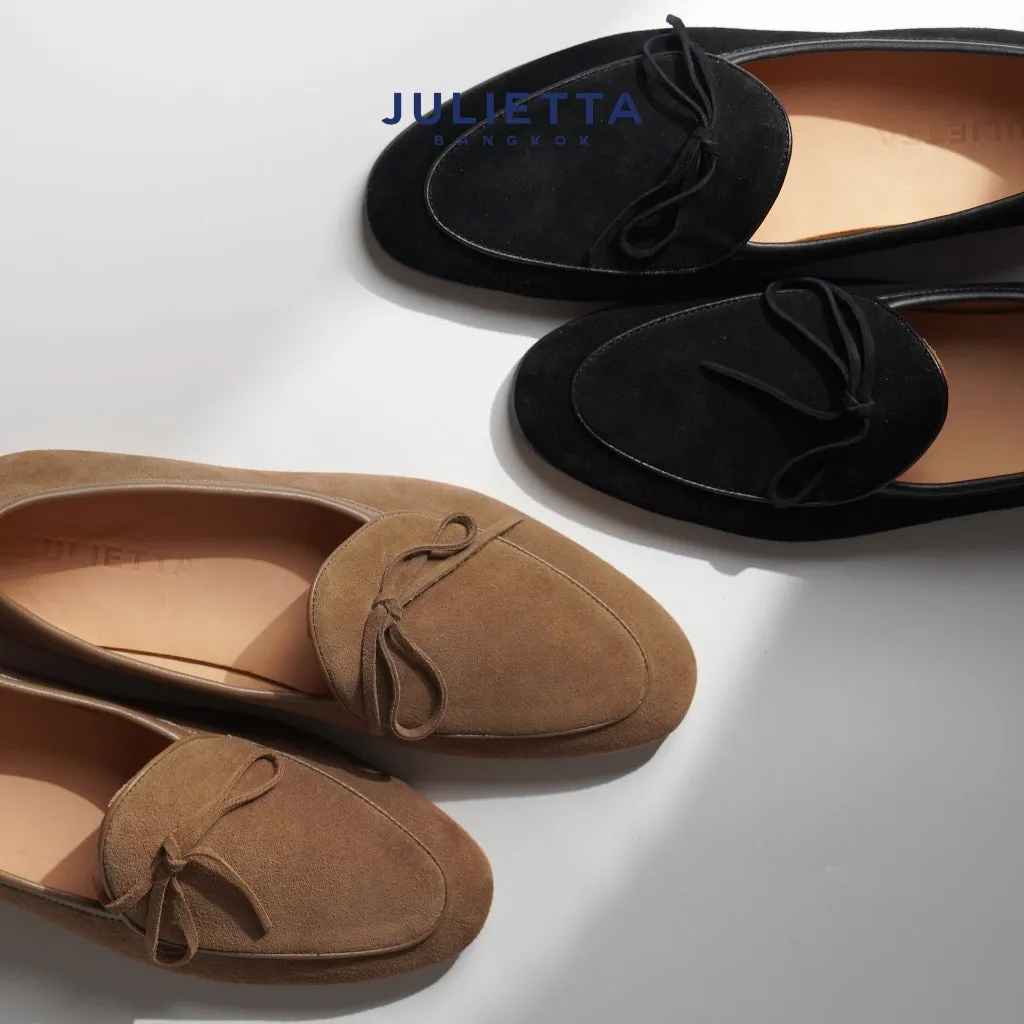 JULIETTA - SANDRO String Loafer Suede : Camel Brown (Unlined)