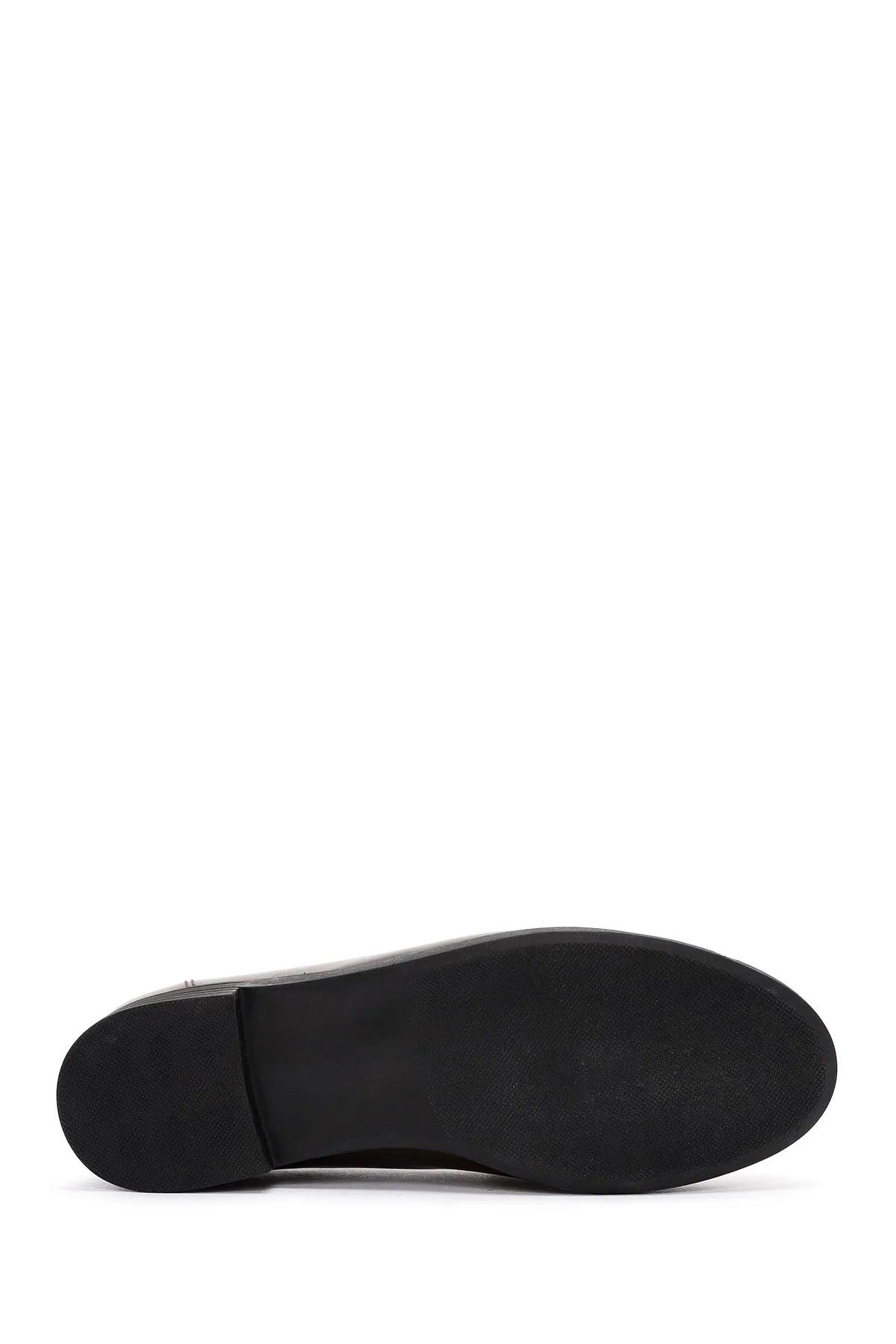 Kadın Bordo Toka Detaylı Deri Maskülen Loafer