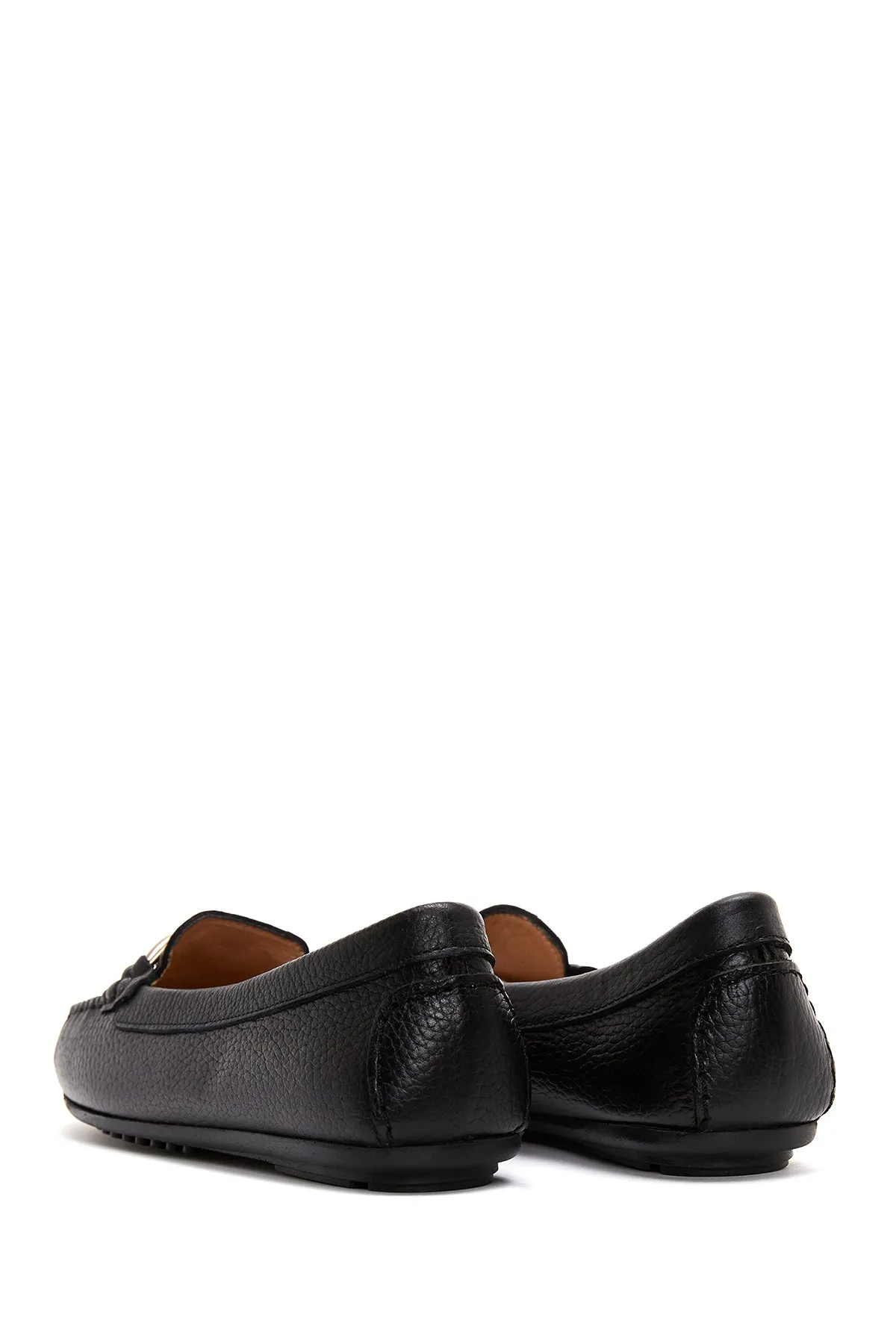 Kadın Siyah Toka Detaylı Deri Casual Loafer