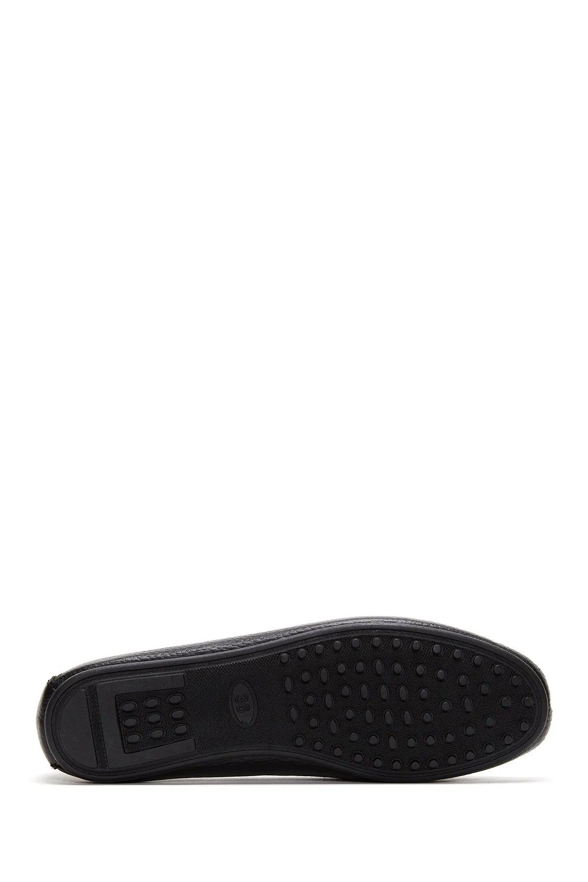Kadın Siyah Toka Detaylı Deri Casual Loafer