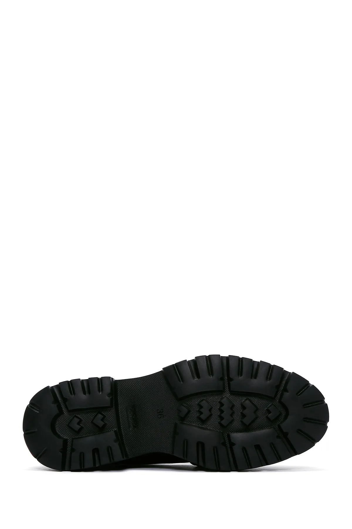 Kadın Siyah Zincir Detaylı Maskülen Loafer